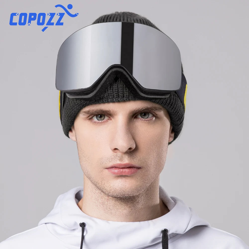 COPOZZ Brand Ski Goggles Men Women Double Layers Big Snowboard Goggles Anti-fog UV400 Skate Skiing Snowboard Goggles