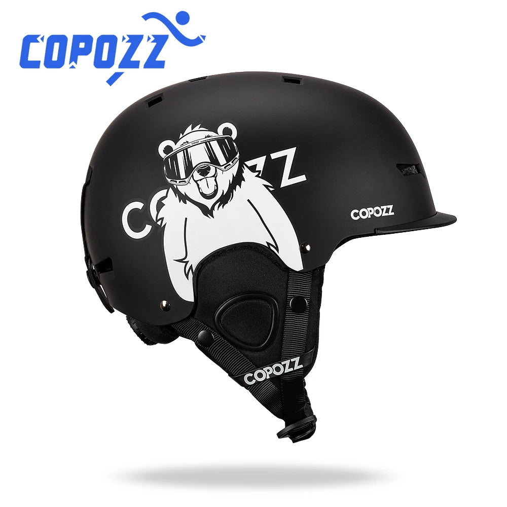 COPOZZ New Ski Helmet Cartoons Half-covered Anti-impact Safety Helmet Cycling Ski Snowboard Sports Helmet For Adult and Kids