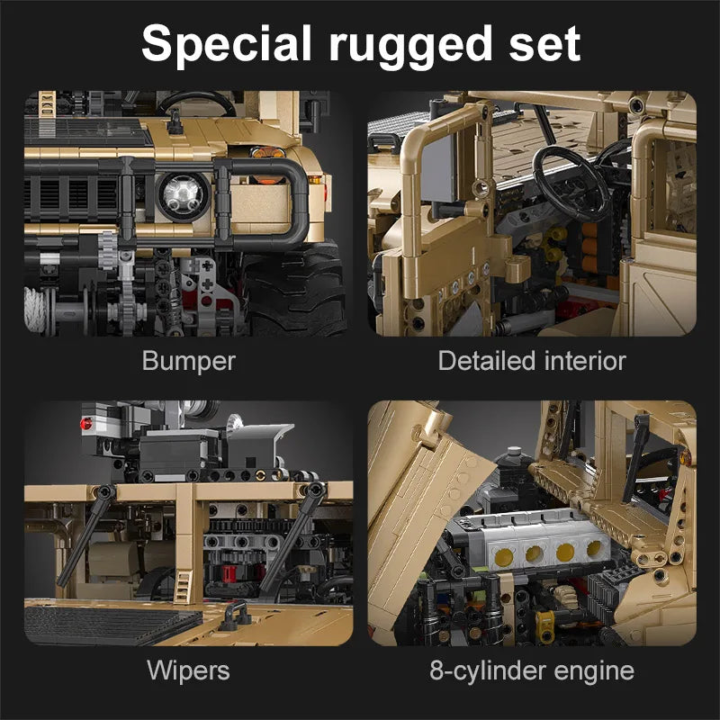 Cada 3935Pcs Technical Armored SUV Car Buggy Trucks Pickup Bricks City Off-road Remote Control Car Building Blocks Toy Gifts