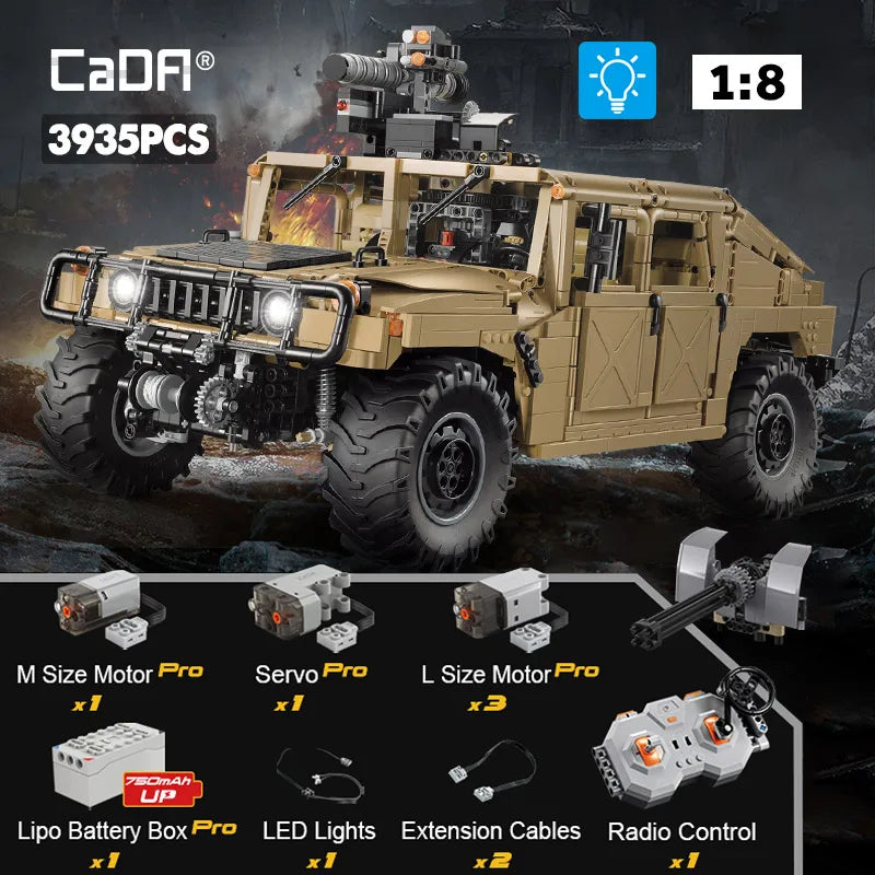 Cada 3935Pcs Technical Armored SUV Car Buggy Trucks Pickup Bricks City Off-road Remote Control Car Building Blocks Toy Gifts