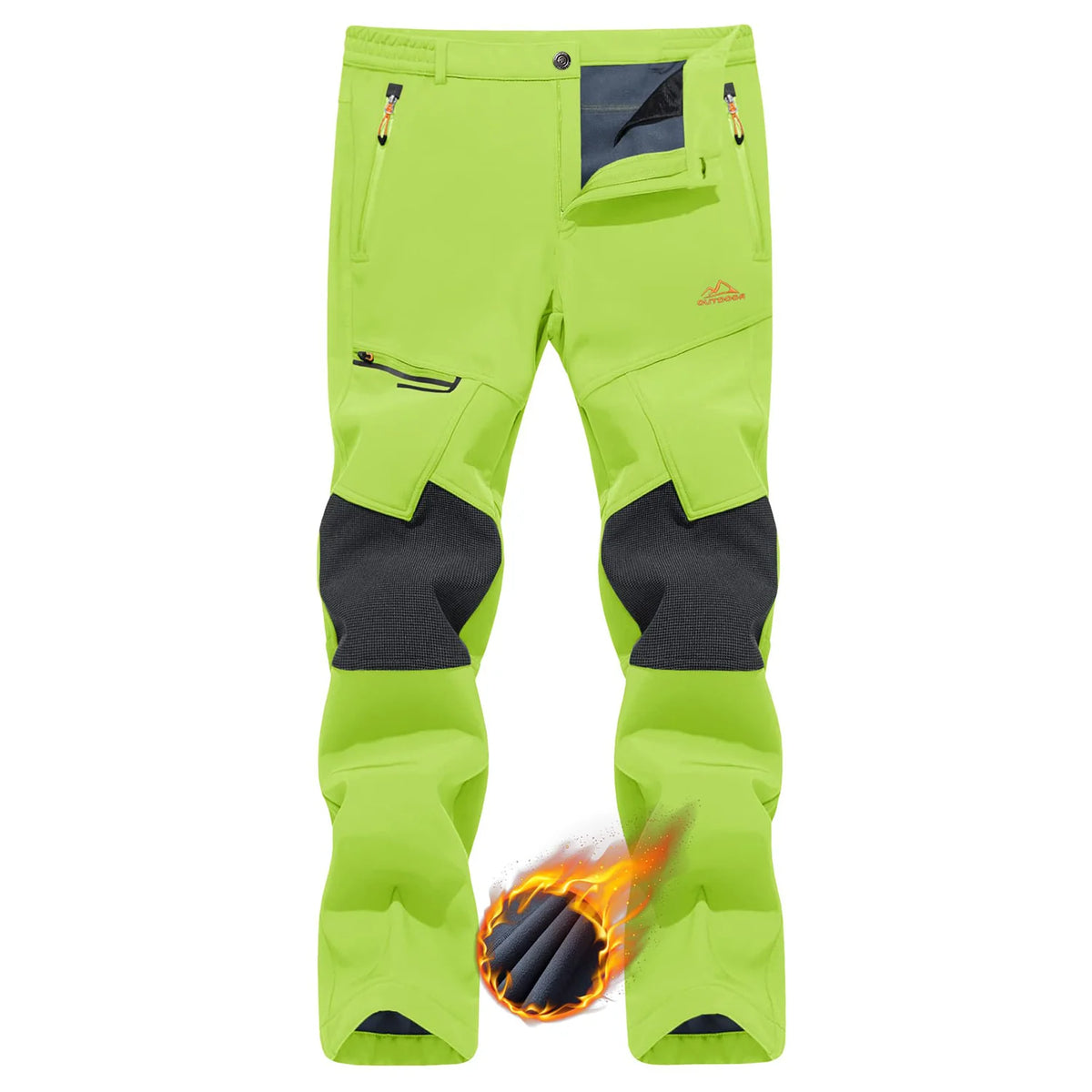 TACVASEN Winter Thicken Fleece Hiking Pants Men Warm Thermal Pants Windproof Outdoor Fishing Camping Mountain Ski Pants Trousers