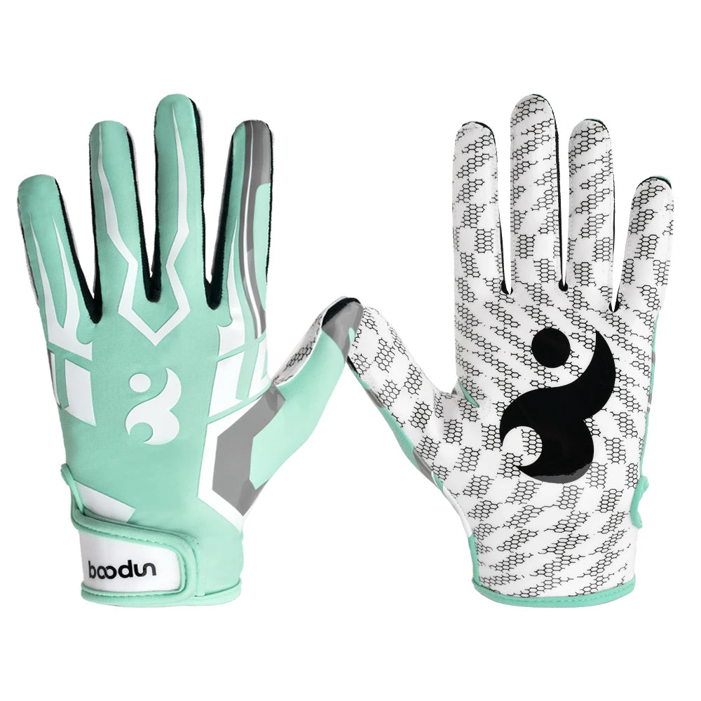 Football Gloves with Padding: Receiving Gloves with Adhesive Padding for Indoor Football, Rugby, and Baseball Hitting Glove 1071
