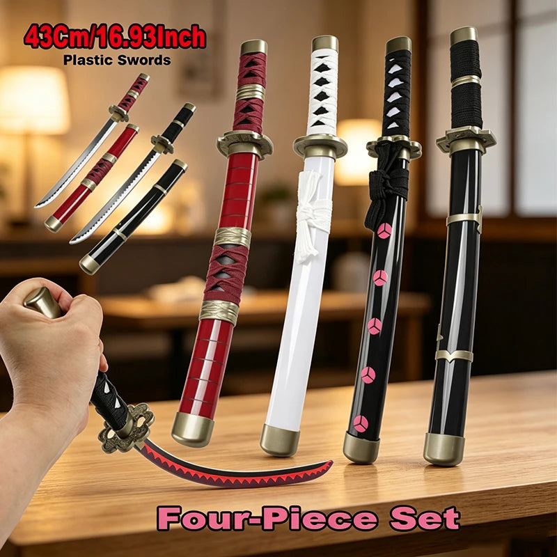 40Cm Anime Katanas Plastic Sword Real Size Japanese Samurai Sabre Original Blade Cosplay Props Toy Gift