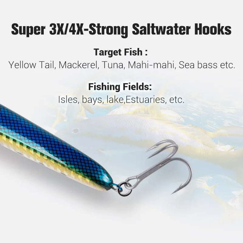 Noeby Sinking Heavy Stickbait Lure 115mm 64g 130mm 81g Pencil Jigs Artist Sea Fishing Lure Hard Baits Saltwater Fishing Lures