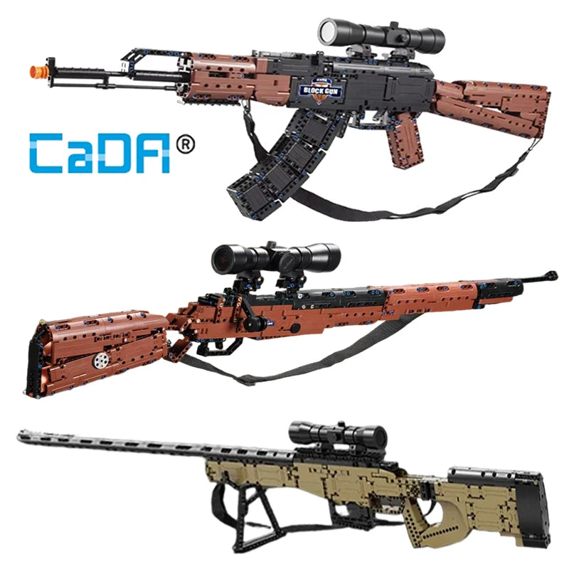 high power lens Cada City Police Military AWM Sniper Rifle series Building Blocks For Assault Rifle Bricks Toys Kids Gift