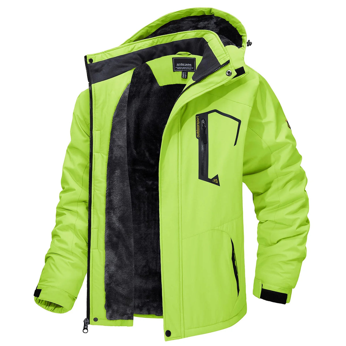 TACVASEN Mens Winter Parka Jackets Waterproof Fleece Lined Warm Ski Coats Outdoor Fishing Padded Jackets With Multiple Pockets