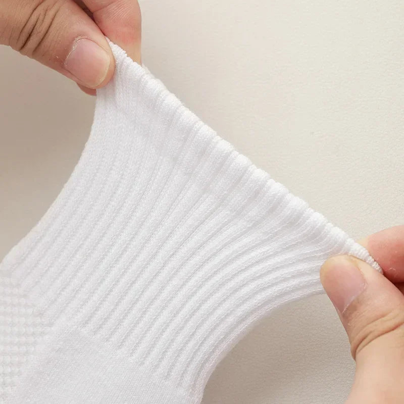 10pairs HLHYX Socks Men's Cotton Deodorant Winter Towel Bottom with Mid-tube White Stockings Thickened Sports Basketball Socks