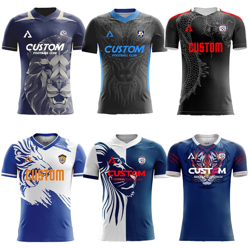 Custom Full Sublimation Player Version Football Jerseys Long Short Sleeve Football Shirt Breathable Training Soccer T Shirt Men