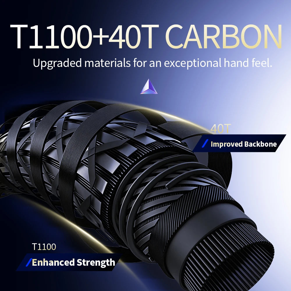 FISHINGFANS KUAISHA T1100+M40X Carbon Blank 8KG DRAG Light LS Guide 7-30g Lure Wt Fast Action Spinning Casting Fishing Rod