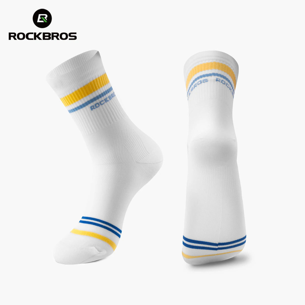 ROCKBROS Cyclying Socks Antibacterial Compression Socks Breathable Quick-Dry Socks High Elasticity Outdoor Socks with Color Logo