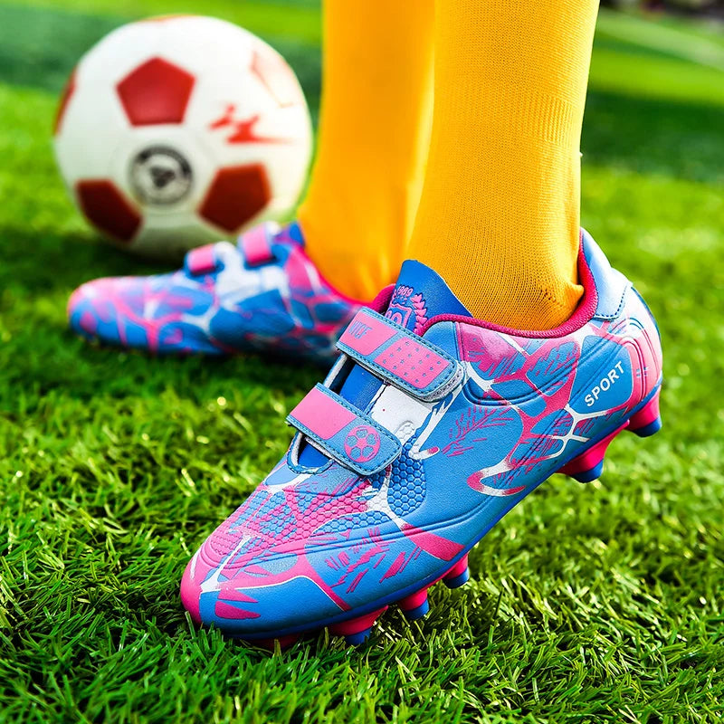 Kids Soccer Shoes FG/TF School Football Boots Boys Girls Cleats Grass Sneakers Child Outdoor Athletic Training Sports Footwear