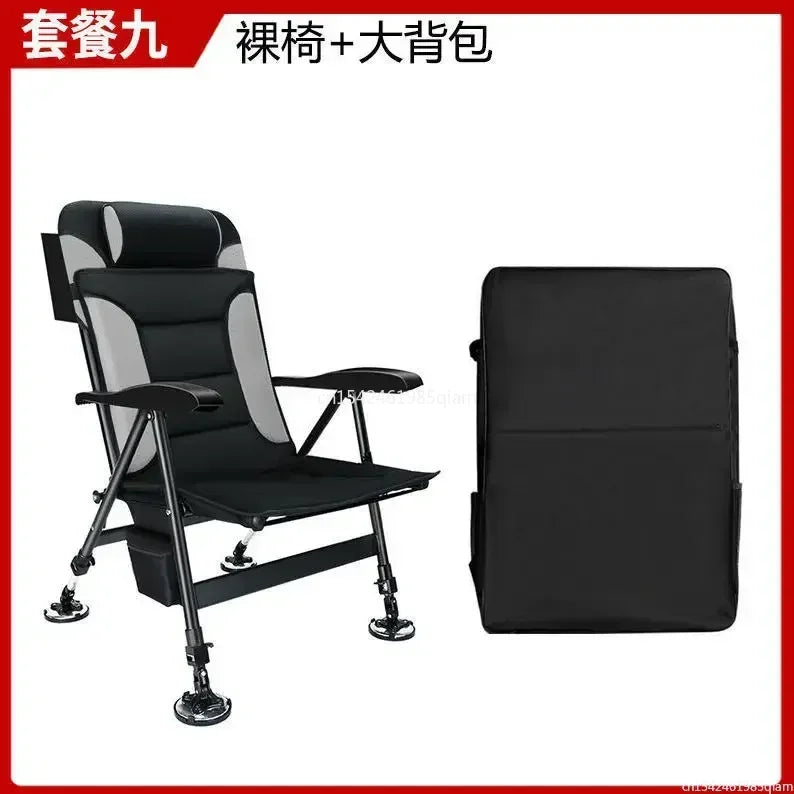 Folding Fishing Chair Multifunctional Ultra Lightweight Carrying Raft Fishing Platform Wild Fishing All Terrain Reclining