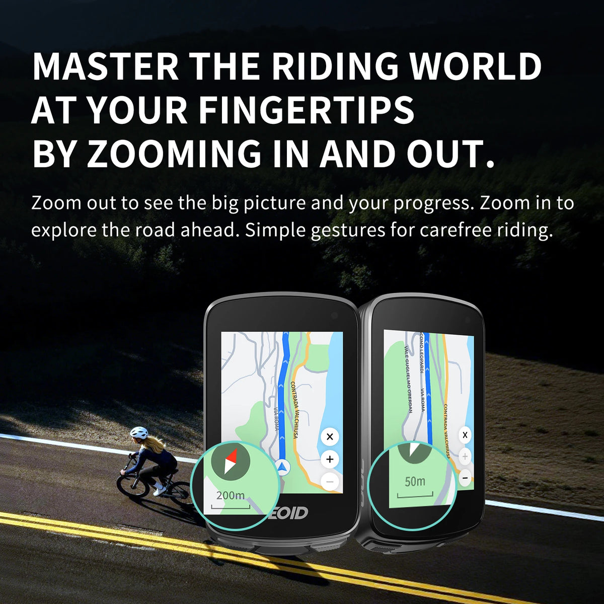 GEOID CC700 Pro Bicycle Computer 2.8-Inch Touchscreen GPS Bike Speedometer Global Map Navigation Cycling Odometer for Strava