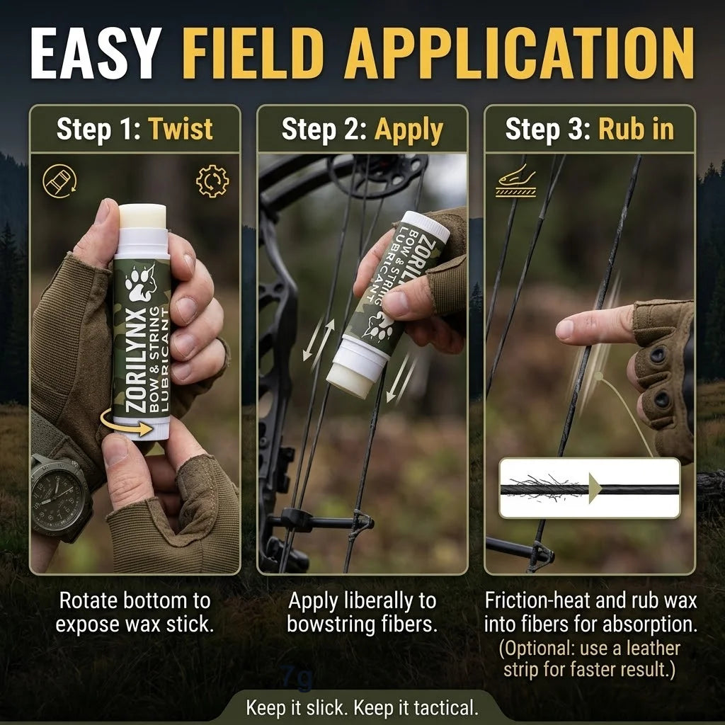 ZORILYNX Archery Bow String Wax Stick Waterproof Lubricator for Longbow Compound Bow Crossbow Prevents Fraying & Conditions