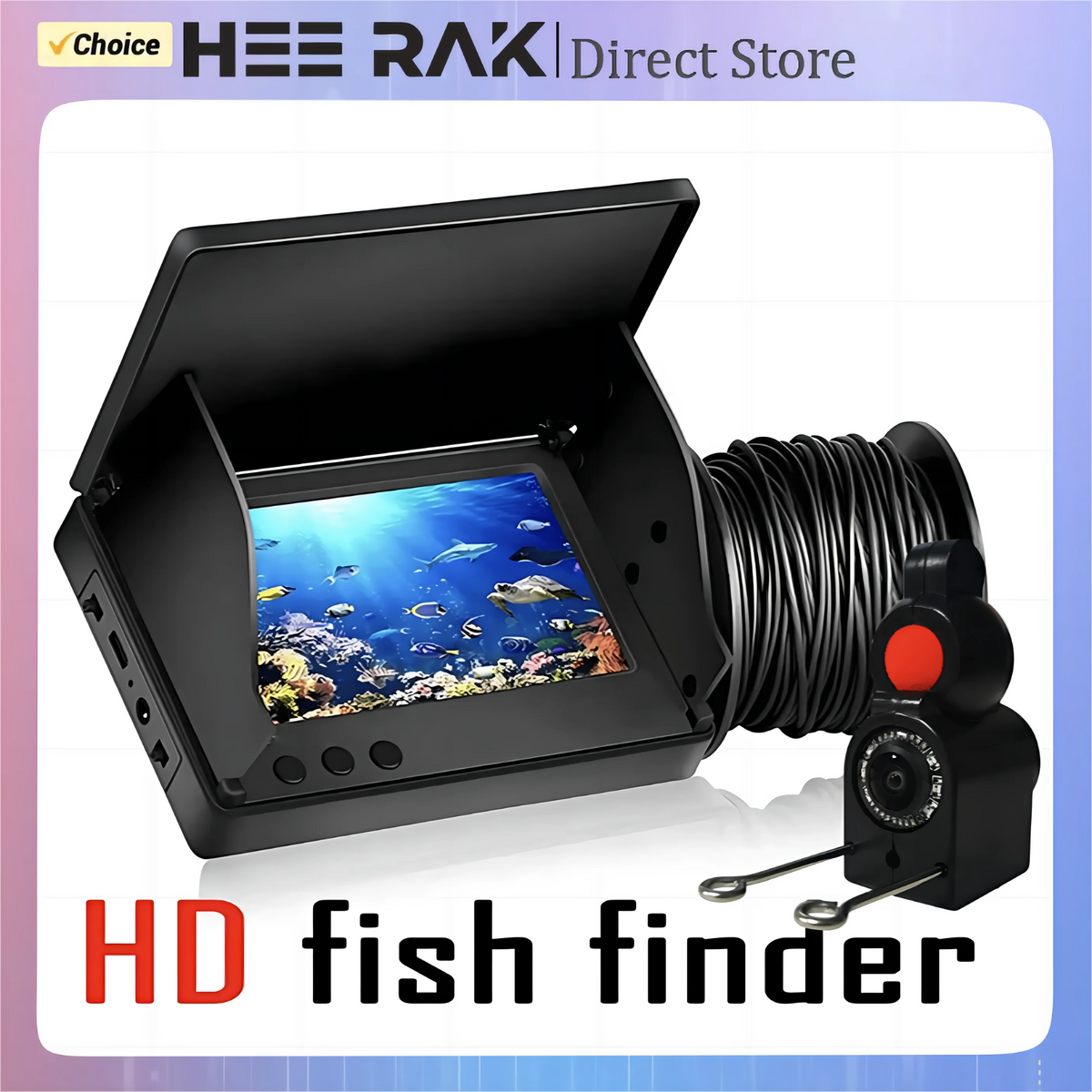 Portable Fish Depth Finder Water Handheld 1080P 4.3 Inch LCD Fish Finder Underwater 220° Fishing Camera With Night Vision