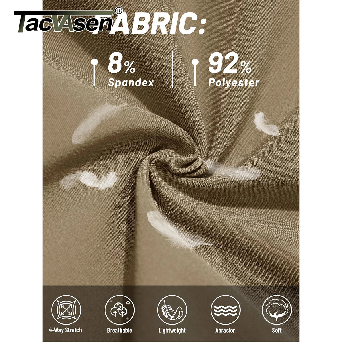 TACVASEN Summer Quick Dry Pants Mens Zip Pockets Elastic Waist Pants Hiking Jogging Running Pants Fashion Gym Fitness Trouser