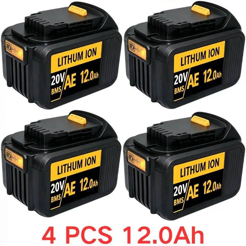 20V For DeWalt 12Ah/9Ah/8Ah/6Ah/3Ah Li-lon Battery Replacement DCB\DCD\DCF\DCG series Power Tools+charger+electric drill