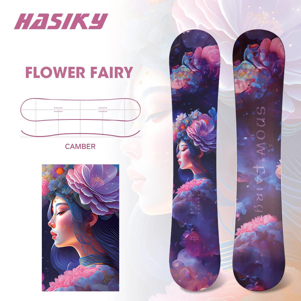 Hasiky Flower Fairy 140 142 145 147cm Adult's All Mountain Snowboards With Winter Snowboard Women's & Men's Entry-level Adult