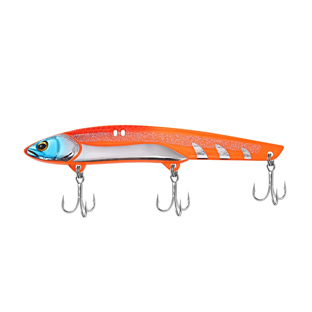JIGGING PRO  Metal VIB Fishing Lure 107mm 36g Long Cast Three Hooks Spinner Spoon Sea Fishing Hard Baits For Bass Metal Jigging