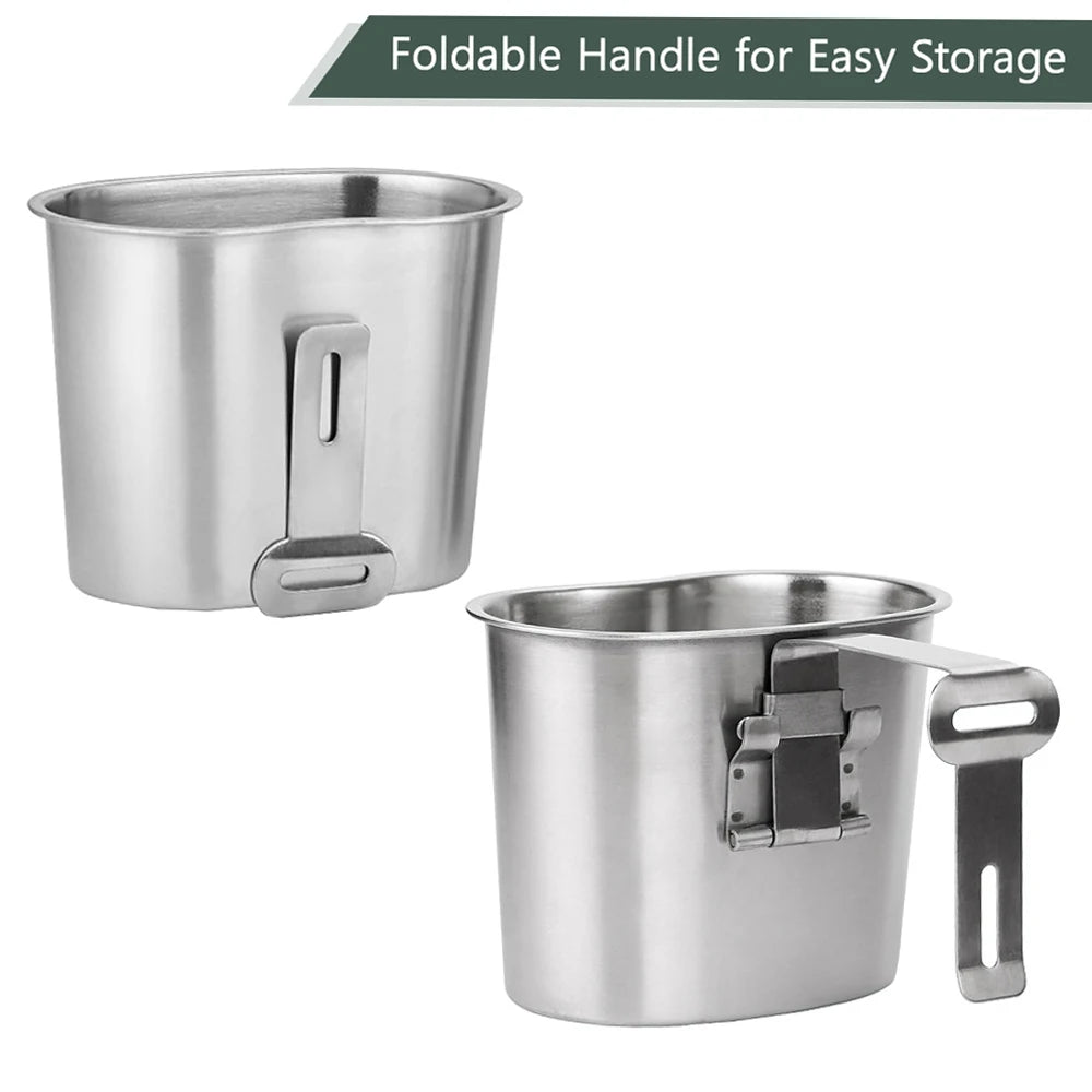 2pcs 1000ml 600ml Stainless Steel Military Canteen Cup Set with Cover Bag for Outdoor Camping Hiking Backpacking Kettle Bottle