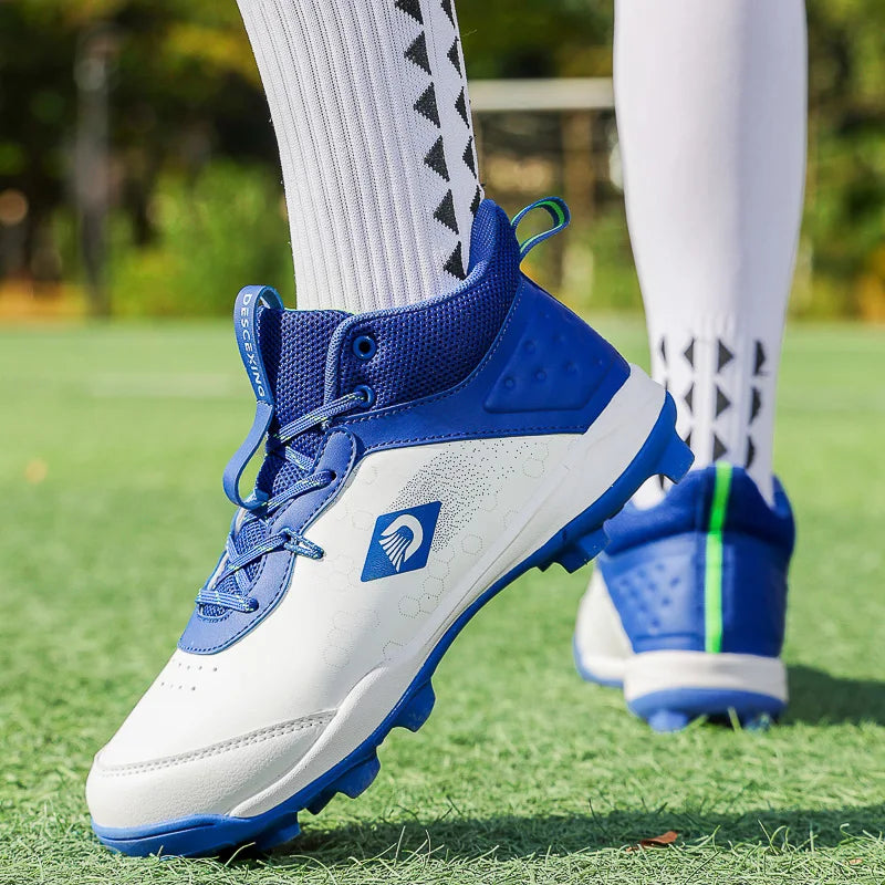 Youth Mid-Top Baseball Softball Cleats - Non-Slip Spiked Athletic Shoes for Teen Training & Competition