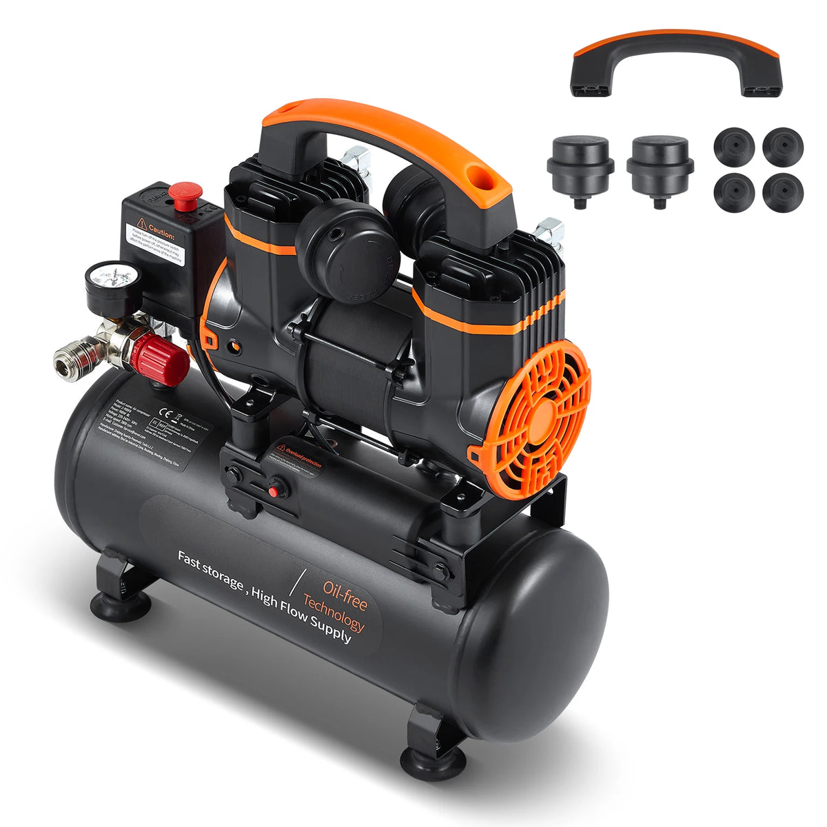 SucceBuy Air Compressor 900W 1450W 1800W Oil-free Portable Air Pump for Repair Tire Inflation Woodwork Nailing Compressor