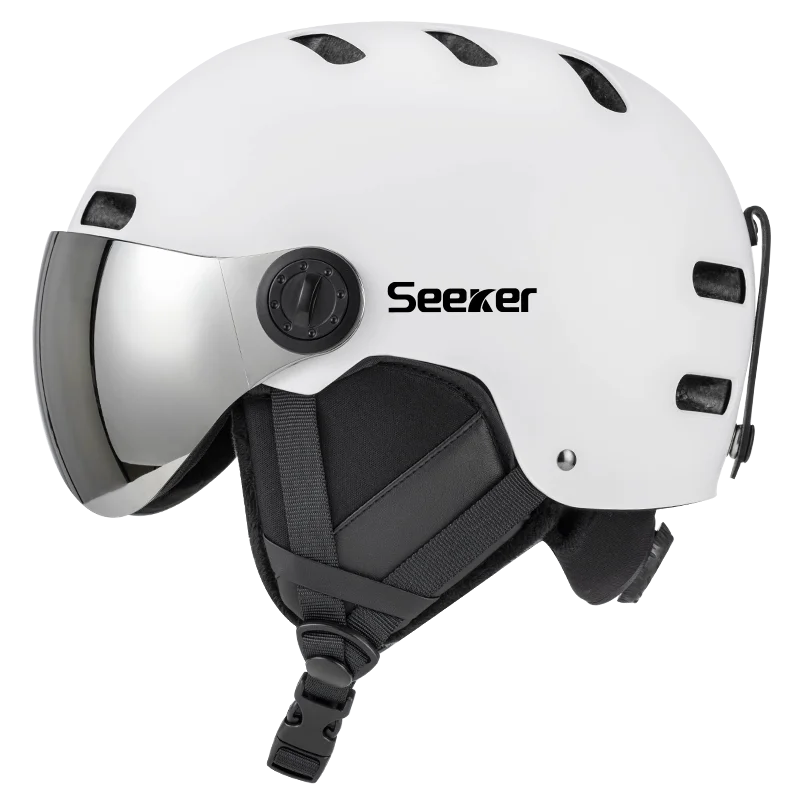 Seeker Ski Helmet with Goggles Winter Snow Helmet Outdoor Sports Alpine Skiing Skating Helmet Adult Men's and Women's Ski Helmet
