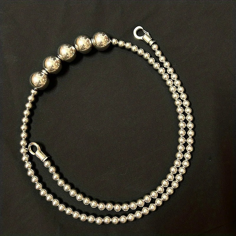 EDC Big Steel Ball Self defense Bracelet Necklace Stainless Steel Whip Titanium Steel Car Personal Safety Self defense