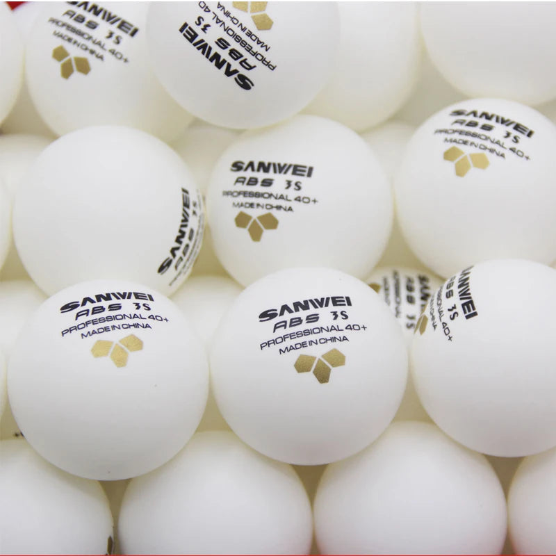 Original SANWEI Table Tennis Balls ABS New Material Professinal 40+ Seamed Ping Pong Balls for Competition & Training Durable