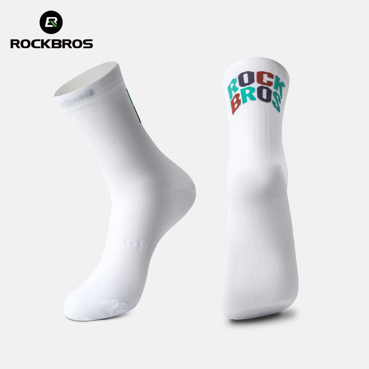 ROCKBROS Cyclying Socks Antibacterial Compression Socks Breathable Quick-Dry Socks High Elasticity Outdoor Socks with Color Logo