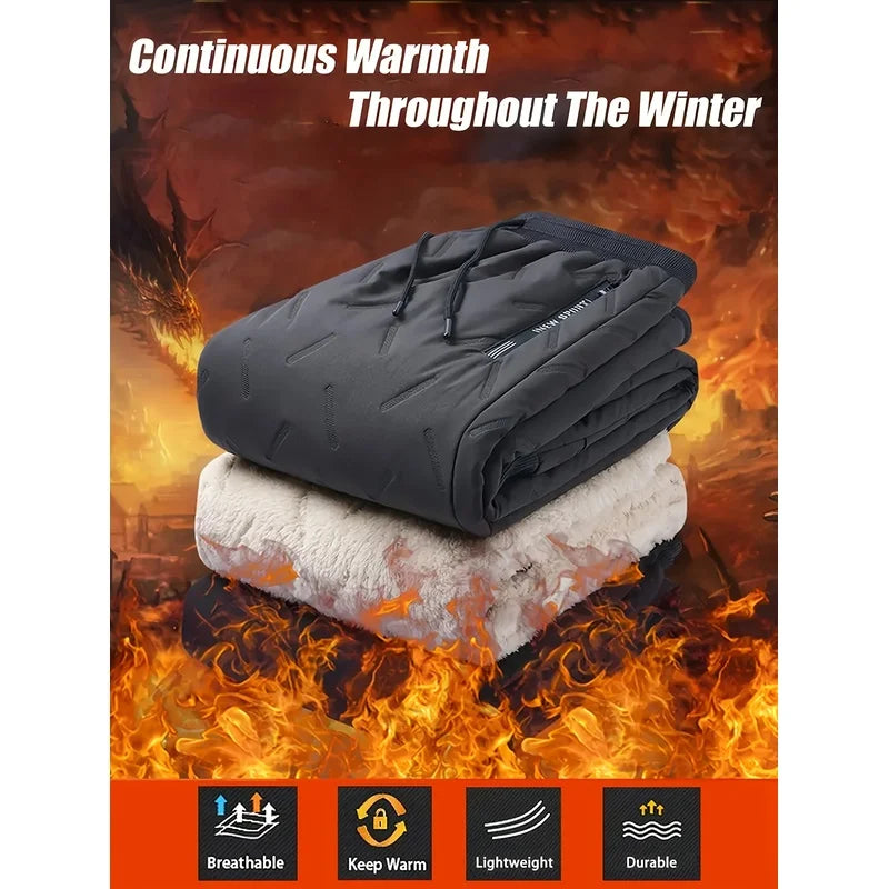Winter Men's Warm Sports Pants Hiking Pants Men's Sportswear Long Pants Fleece Lining Essential Clothing For Cold Protection