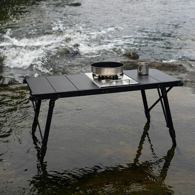NOBANA&GLS Newest Folding IGT Table Lightweight Backpack Roll Table Multifunctional Adjustable Leg Desk Desktop Burner BBQ Table