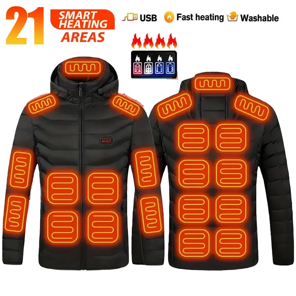 Heated Jacket 21 Areas /2 Areas Winter Men's Women's Skiing Jacket USB Electric Heating Jacket Heated Vest Moto Thermal Clothes