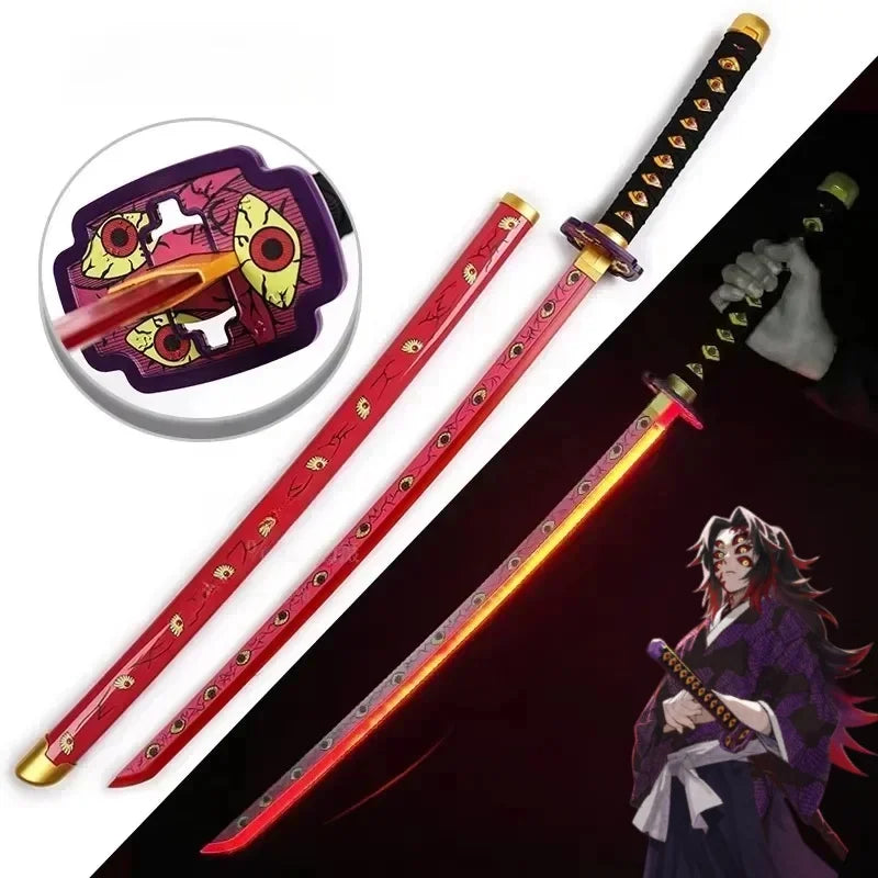 104cm Bright Katana LED Light Sword Kimetsu No Yaiba Anime Cosplay Prop Real Size Japanese Katana Samurai Sabre Demon Slayer