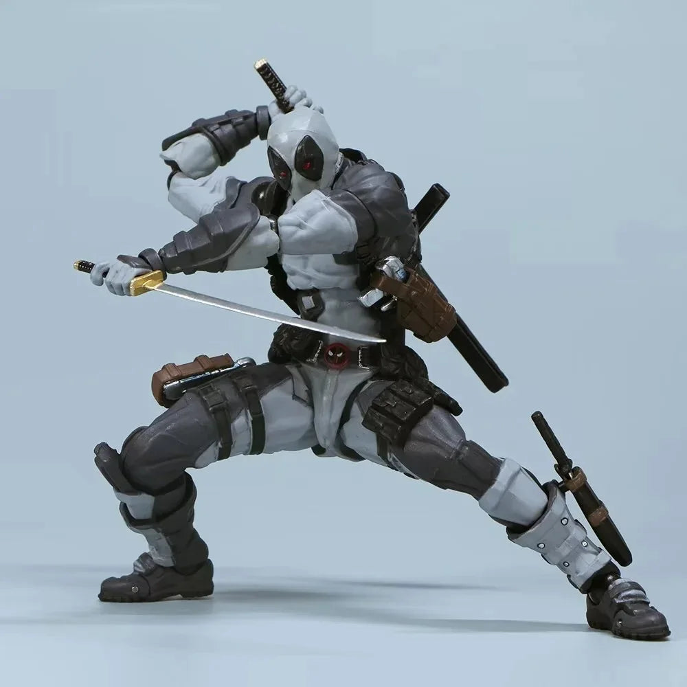 AMAZING YAMAGUCHI Deadpool 2.0 Grey Action Figure Mutants Joint Movable KAIYODO Wade SHF Model Movie Toys  Gift