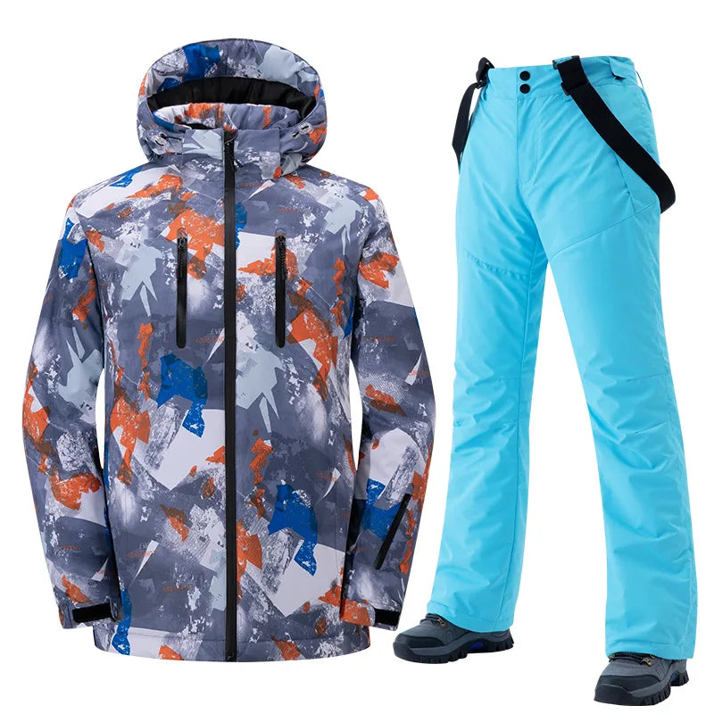 New Ski Suit Men Women Skiing and Snowboarding Sets Outdoor Warm Waterproof Windproof Jacket+Pants Male Female Winter Snow Suit