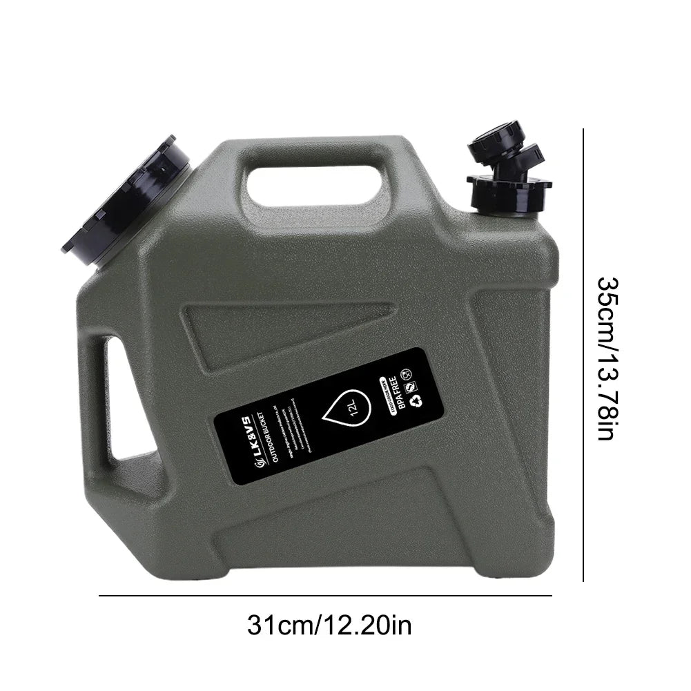 5/11/12/13L Outdoor Water Bucket Large-Capacity Portable Camping Jugs with Faucet for Picnic Hiking Driving Water Tank Container