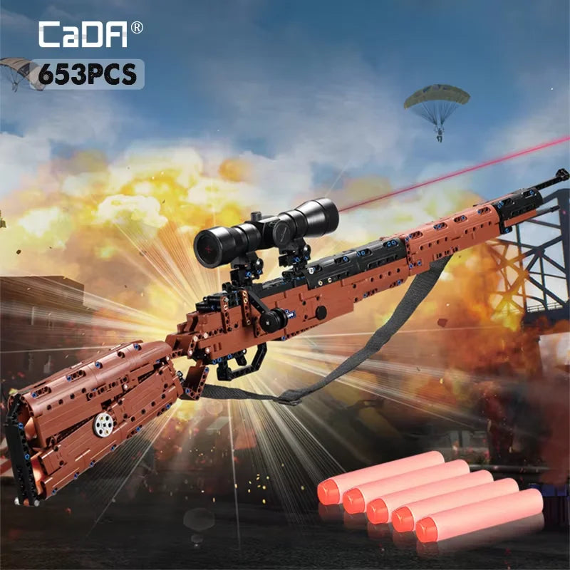 high power lens Cada City Police Military AWM Sniper Rifle series Building Blocks For Assault Rifle Bricks Toys Kids Gift