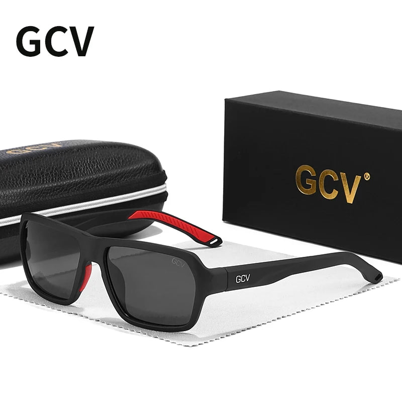 GCV Brand Professional Fishing Driving Cycling   Sports Goggles Polarized Sunglasses Square Rectangle Men Women UNISEX TR90