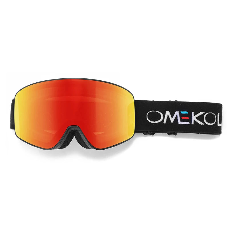 OMEKOL BRAND Double Layers Anti-fog Ski Goggles Men Women Outdoor Sport Hiking Mask Snow Snowboard Glasses Snowmobile Eyewear