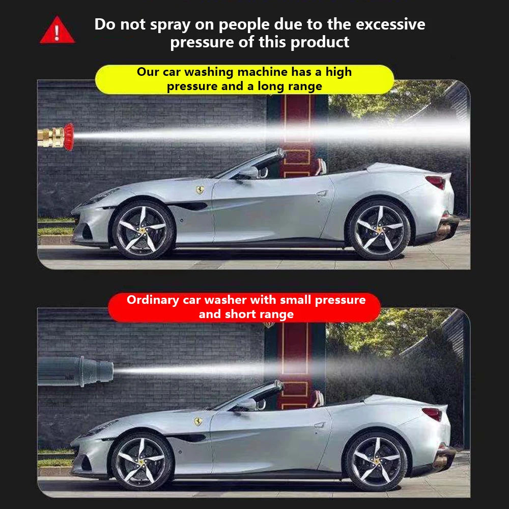 60BAR Cordless High Pressure Car Washer Spray Water Gun Wireless High Pressure Car Wash Water Gun Washer Self Priming Sustain