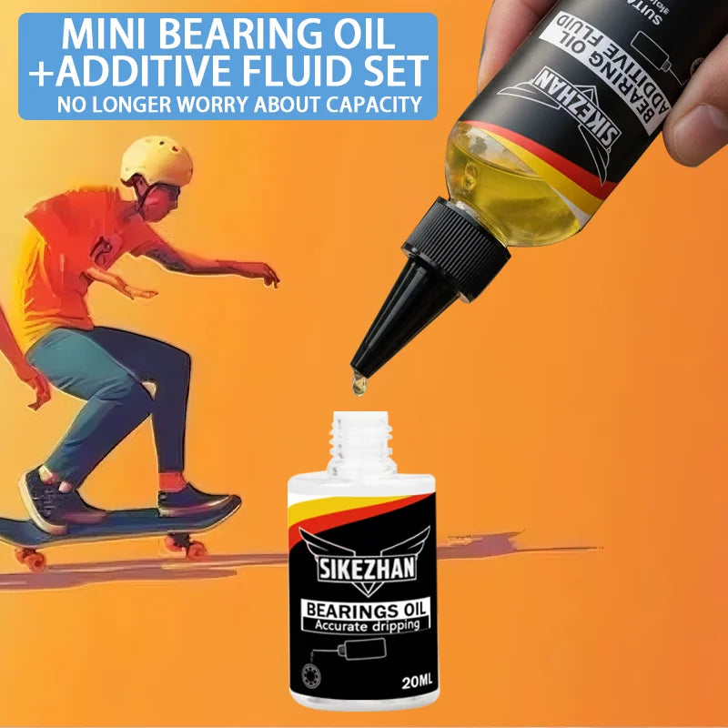 Roller Skate Oil & Skateboard Bearings Lube, Anti-Rust Liquid Lubricant Maintenance with Precise Dripper Bottle for Longboards