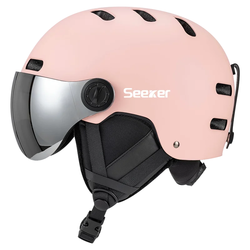 Seeker Ski Helmet with Goggles Winter Snow Helmet Outdoor Sports Alpine Skiing Skating Helmet Adult Men's and Women's Ski Helmet