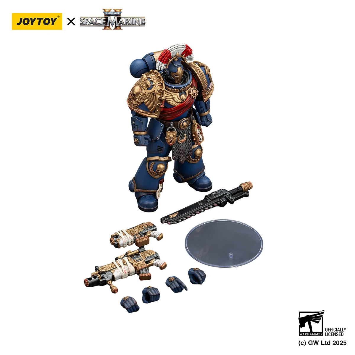 JOYTOY Warhammer 40K 1/18 Action Figures Ultramarines Relic Secundus Armour with Artificer bolt rifle, chainsword