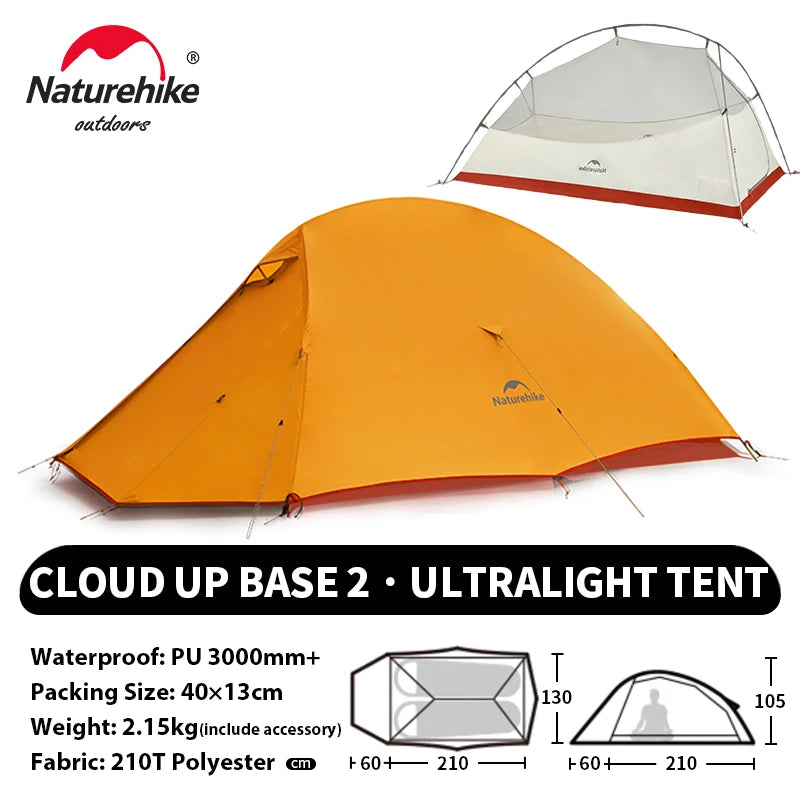 Naturehike Cloud Up 1 2 3 Person Camping Tent Ultralight Waterproof Trekking Tents Hiking Backpacking Shelter Tent Travel Tent