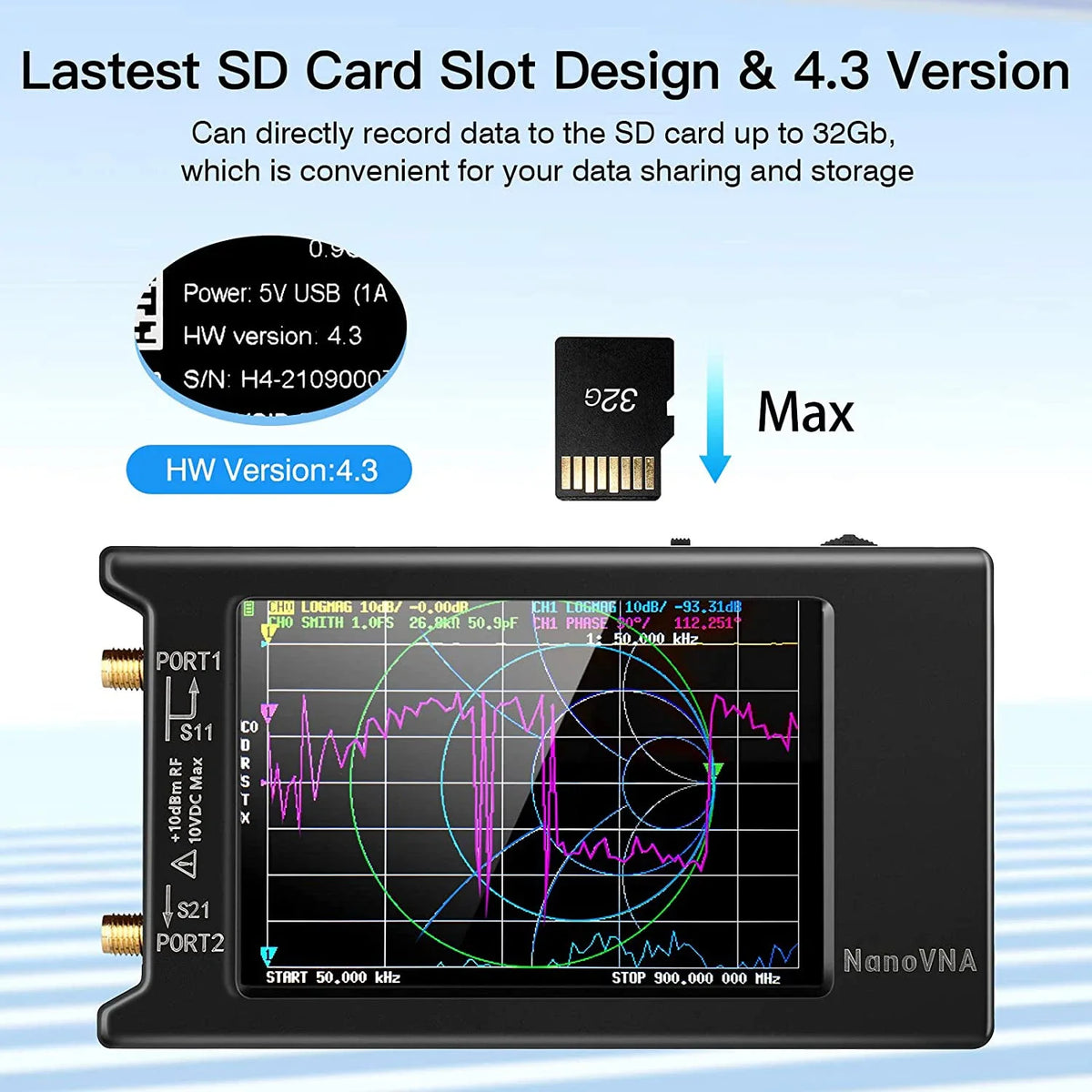 NanoVNA-H NanoVNA-H4 Vector Network Analyzer 10KHz-1.5GHz MF HF VHF UHF Antenna Analyzer Antenna Tuner Nano VNA SWR Phase Delay