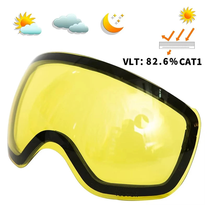 VECTOR Ski Goggles Men Snowboard Glasses Women Winter Outdoor Snow Sunglasses UV400 Double Layers Lens Anti-Fog Skiing Goggles