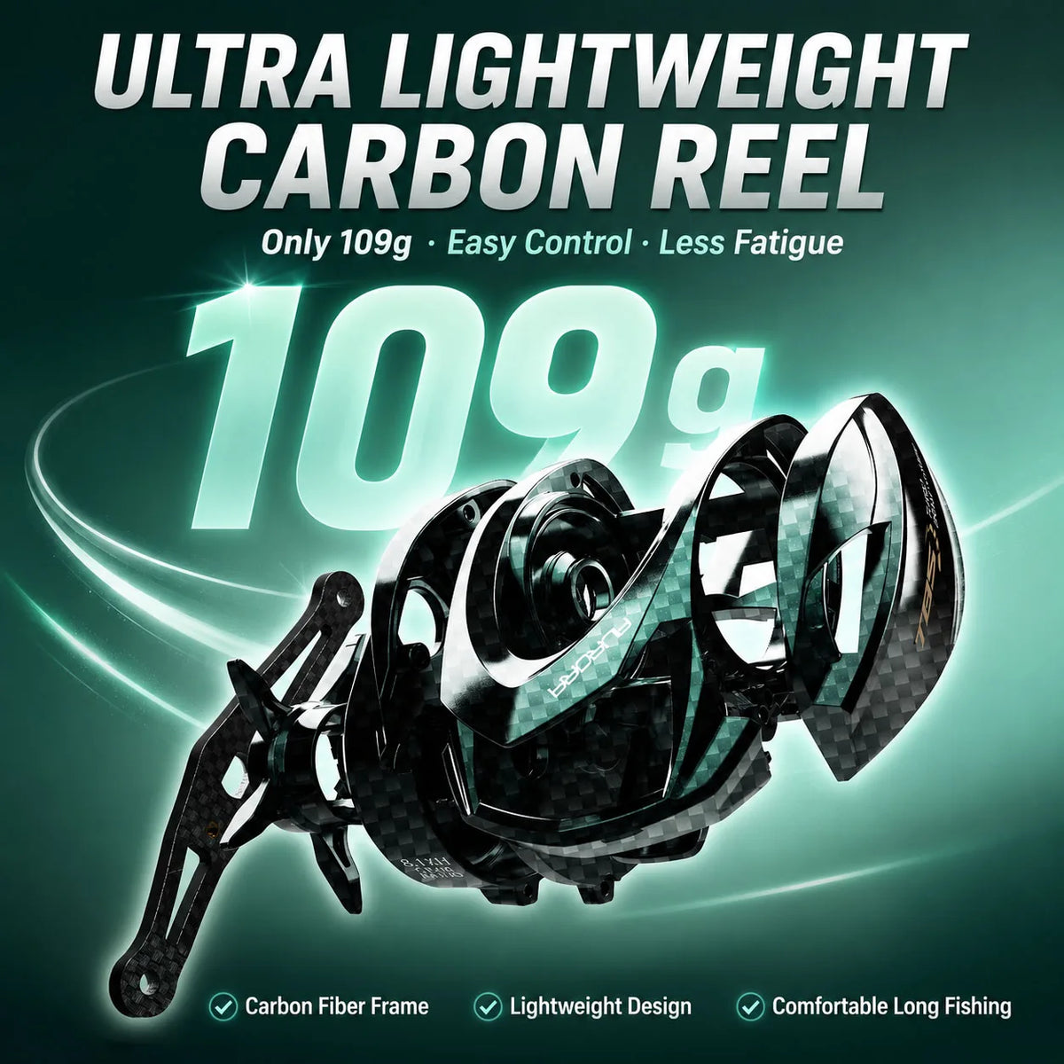 HASIDA Aurora AirCF Carbon BFS Baitcasting Fishing Reel NMB SIC BB 109G Ultralight Reel 3D Suspension Magnetic Brake