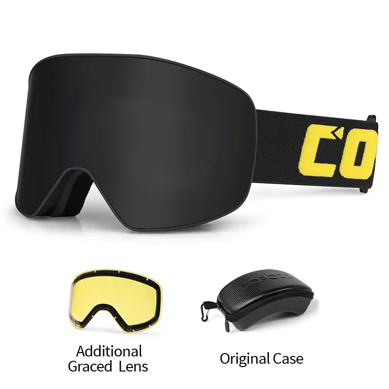 COPOZZ Brand Ski Goggles Men Women Double Layers Big Snowboard Goggles Anti-fog UV400 Skate Skiing Snowboard Goggles