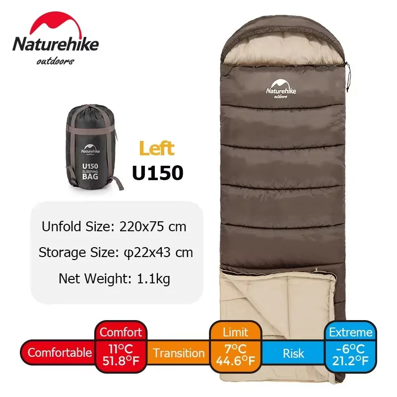 Naturehike Sleeping Bag Ultralight Camping Accsesorios Winter Outdoor Waterproof Envelope Sleeping Bag Hiking Travel U350